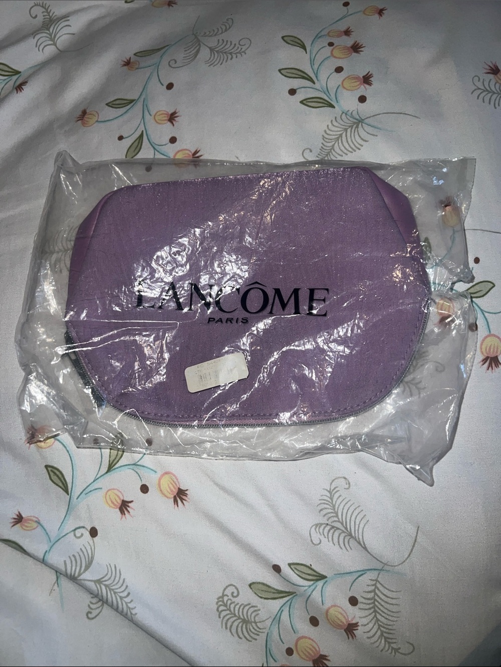 Lancôme Lavender Cosmetic Pouch with Paris Logo